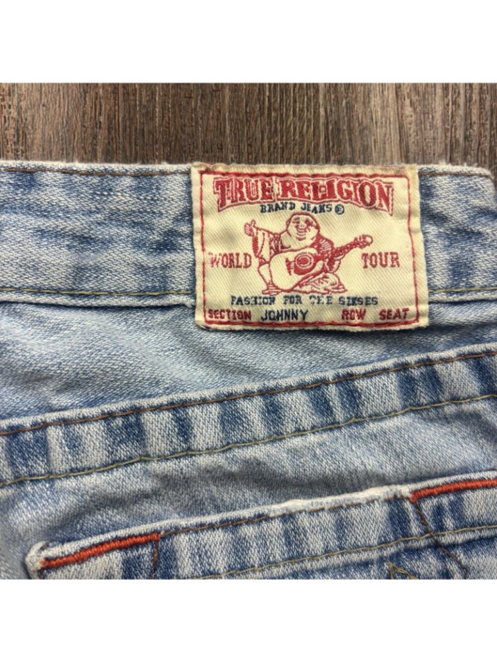 Vintage True Religion Jeans JOHNNY Boot Embroidered Fairy Light Wash Size 24 - Picture 12 of 13